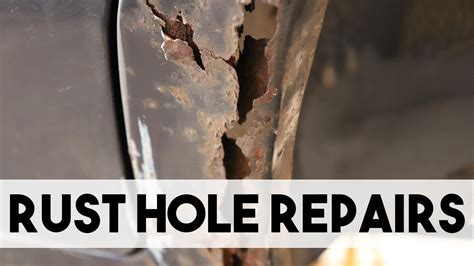 how to repair rust holes in sheet metal|fixing body rust holes restoration.